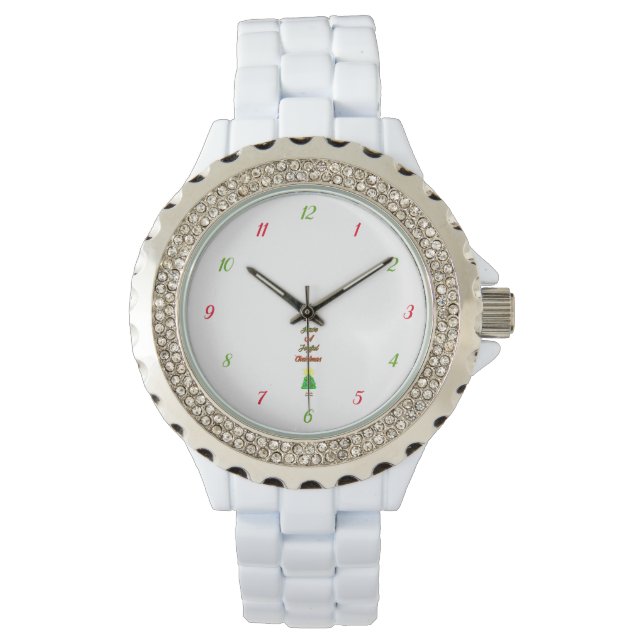 Joyeuse montre en strass féminin de Noël (devant)