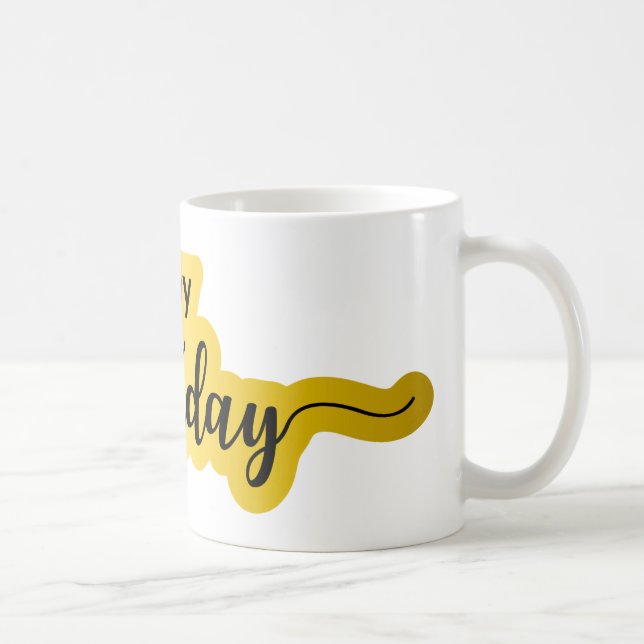 Joyeuse Mug d'anniversaire - Style de script gras (Droite)