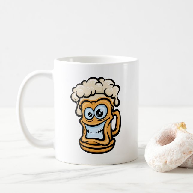 Joyeuse Mug De Bière, Illustration Drôle (Avec donut)