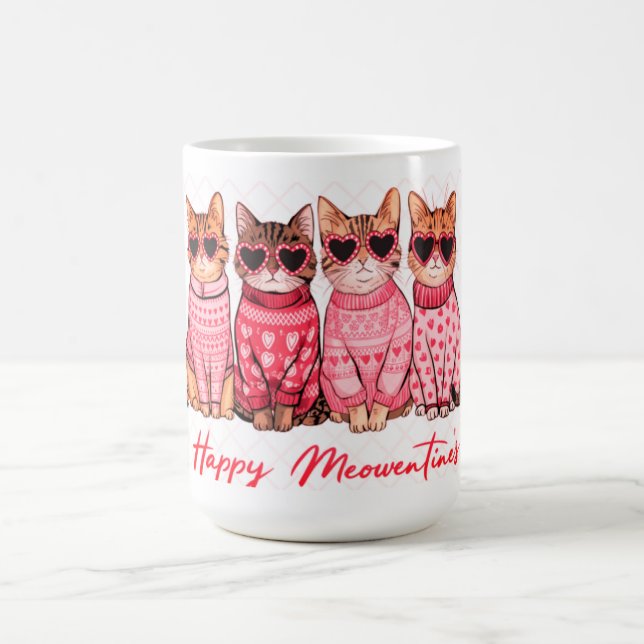"Joyeuse Mug de chat de la fête des Meowentines" (Centre)