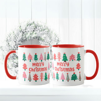 Joyeuse Mug de Noël avec de mignons arbres de Noël