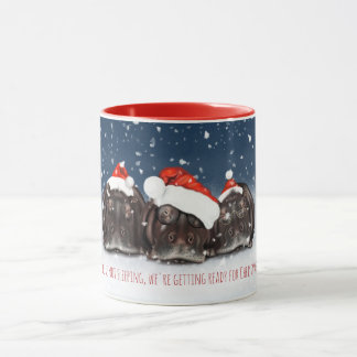 Joyeuse Mug de Noël - Hippopotames endormis