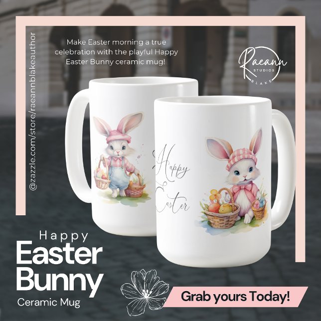 Joyeuse Mug en céramique lapin de Pâques (Créateur téléchargé)