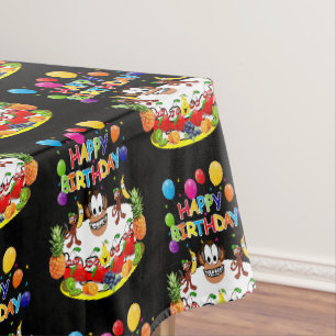 Joyeuse nappe d'anniversaire Fruit Cake Singes