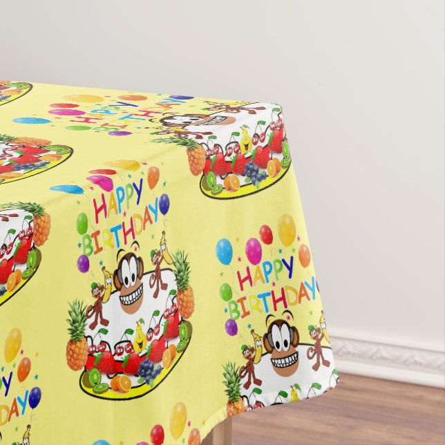 Joyeuse nappe d'anniversaire Fruit Cake Singes (In Situ)