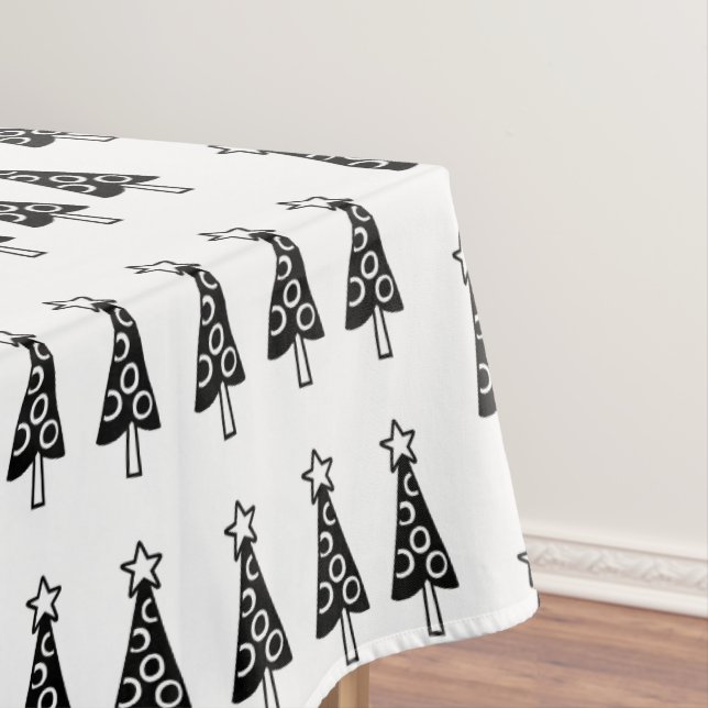 Joyeuse nappe de Noël, Arbres noirs blancs (In Situ)