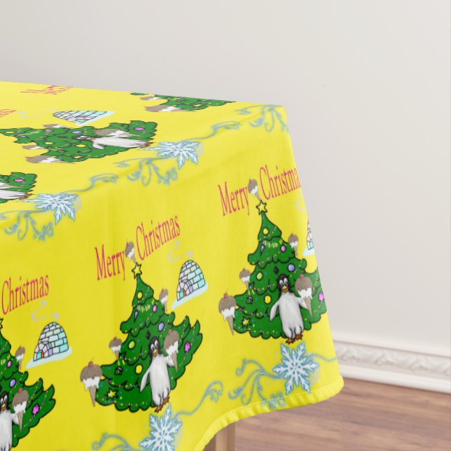 Joyeuse nappe de Noël crème glacée, pingouin (In Situ)