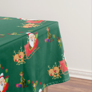 Joyeuse nappe de Noël, Elfe Père Noël Vert