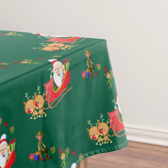 Joyeuse nappe de Noël, Elfe Père Noël Vert (In Situ)
