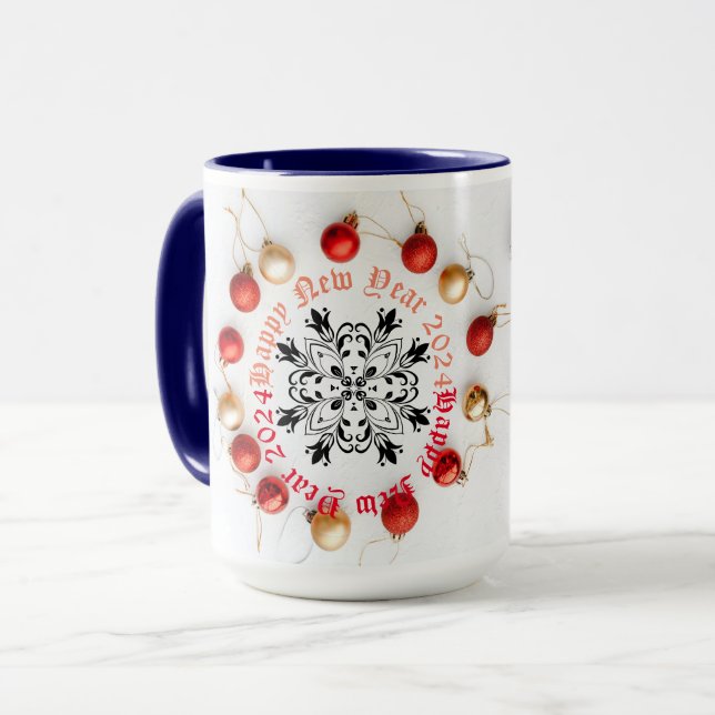 Joyeuse nouvelle année de café Mug à deux tons (Devant gauche)