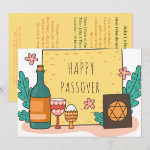 Joyeuse Pâque Belle invitation de Seder Pesach