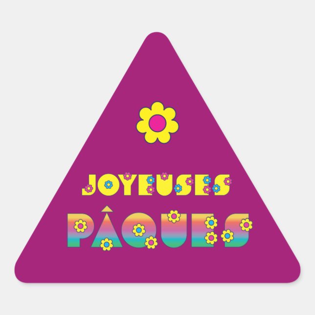 Joyeuse Pâques Dreieckiger Aufkleber (Vorderseite)