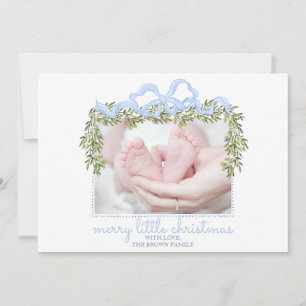 Joyeuse petite carte de Noël Nouveau-né bébé photo