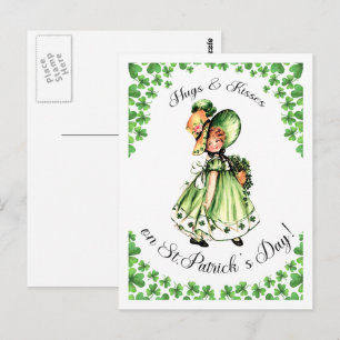 Joyeuse Saint-Patrick. Carte postale vintage de je