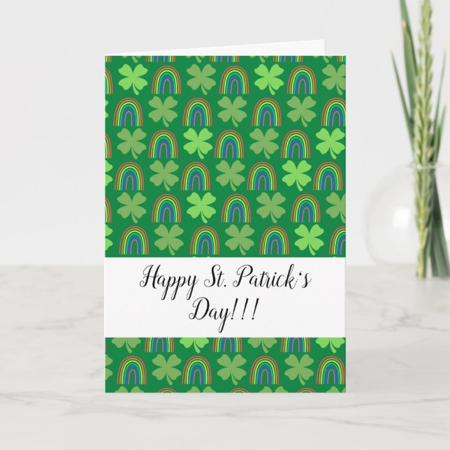 Joyeuse Saint-Patrick Trèfles pliés Carte de vacan (Devant)