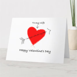 Joyeuse Saint-Valentin à ma femme carte
