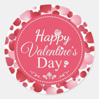 Joyeuse Saint-Valentin Autocollant Rond Classique