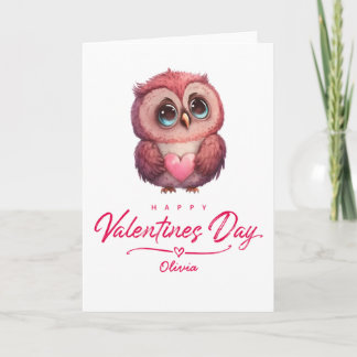Joyeuse Saint-Valentin Carte Chouette Mignonne