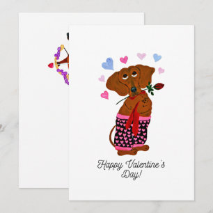 Joyeuse Saint-Valentin Carte de chien saucisson