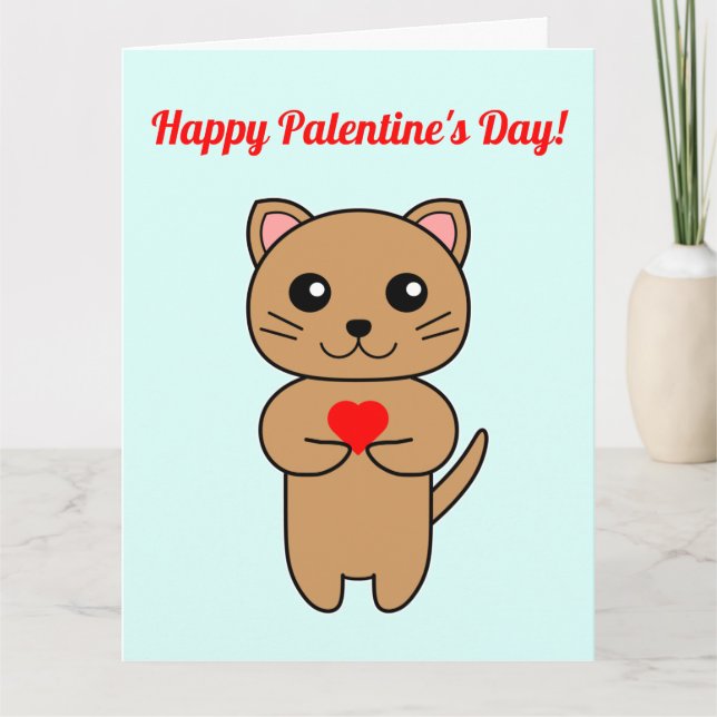 Joyeuse Saint-Valentin ! - Carte de fond bleu (Devant)