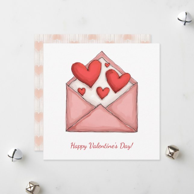 Joyeuse Saint-Valentin ! Carte de la Saint-Valenti (Devant/Arrière en situation)