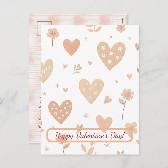 Joyeuse Saint-Valentin ! Carte de la Saint-Valenti (Devant / Derrière)