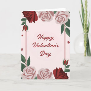 Joyeuse Saint-Valentin Carte Fleurie Cœur de Roses