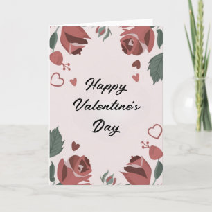 Joyeuse Saint-Valentin Carte Fleurie en Forme de C
