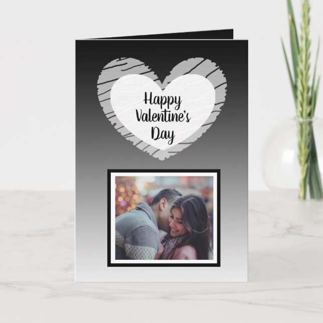 Joyeuse Saint-Valentin Carte Photo Ombrée Noire (Devant)