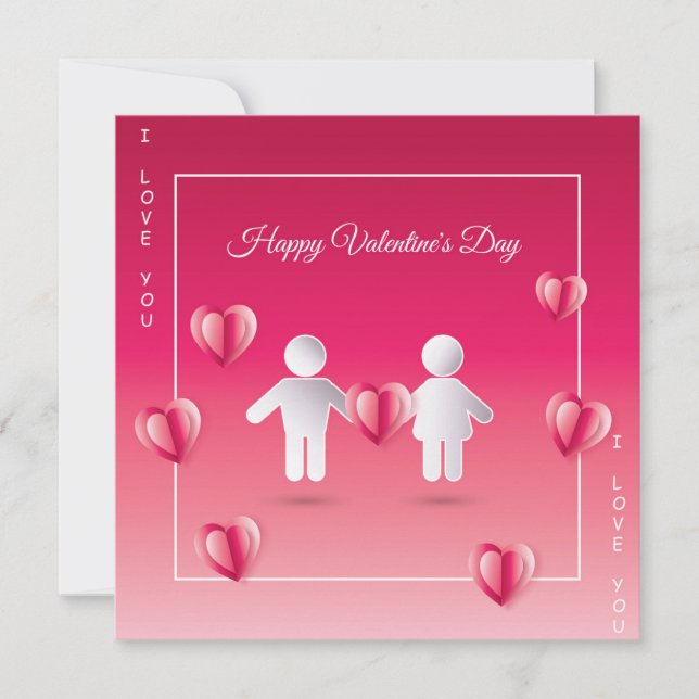 Joyeuse Saint-Valentin Design Moderne de Carte de  (Devant)