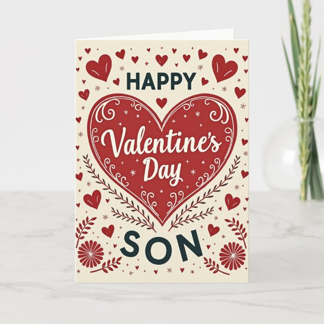 Joyeuse Saint-Valentin Fils Carte (Devant)