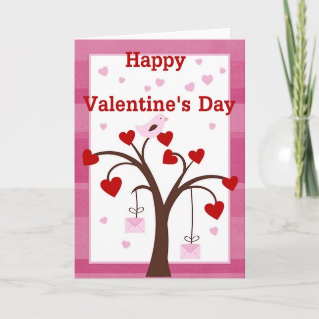 Joyeuse Saint-Valentin Love Tree Carte (Devant)
