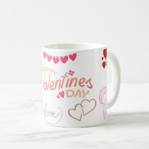 Joyeuse Saint-Valentin Mug à Café Coeurs Amour