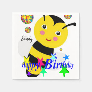 Joyeuse serviettes en papier d'anniversaire, Bumbl