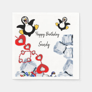 Joyeuse serviettes en papier d'anniversaire, pingo