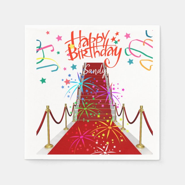 Joyeuse serviettes en papier d'anniversaire, tapis (Devant)