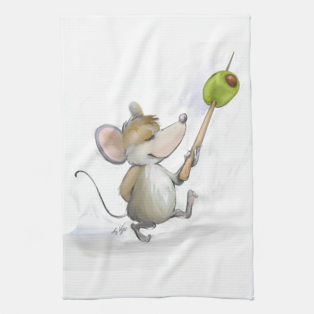 Joyeuse souris Moe avec la serviette de cuisine (Vertical)