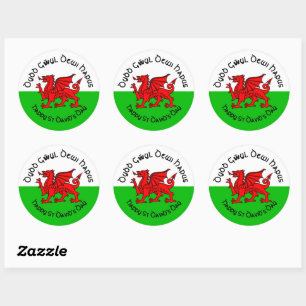 Joyeuse St Davids Day en Sticker de style celtique