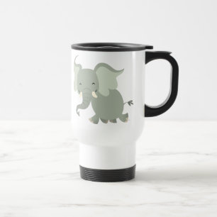 Joyeuse tasse mignonne de banlieusard d'éléphant