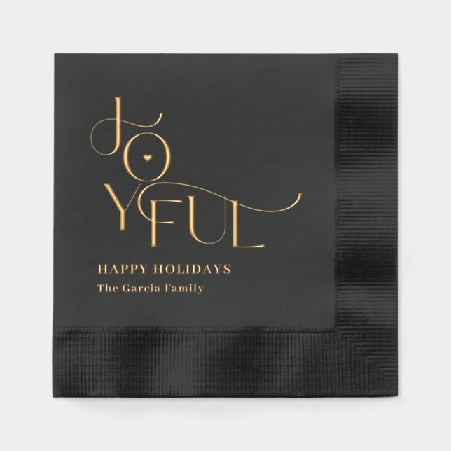 Joyeuse Vie Fête Foil Napkins (Recto)