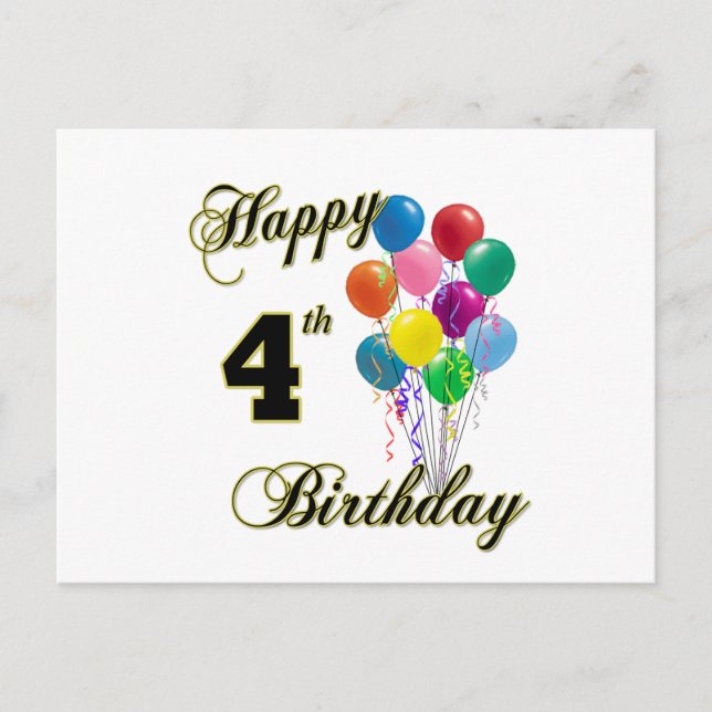 Joyeuses cartes d'anniversaire 4 et cartes postale (Devant)