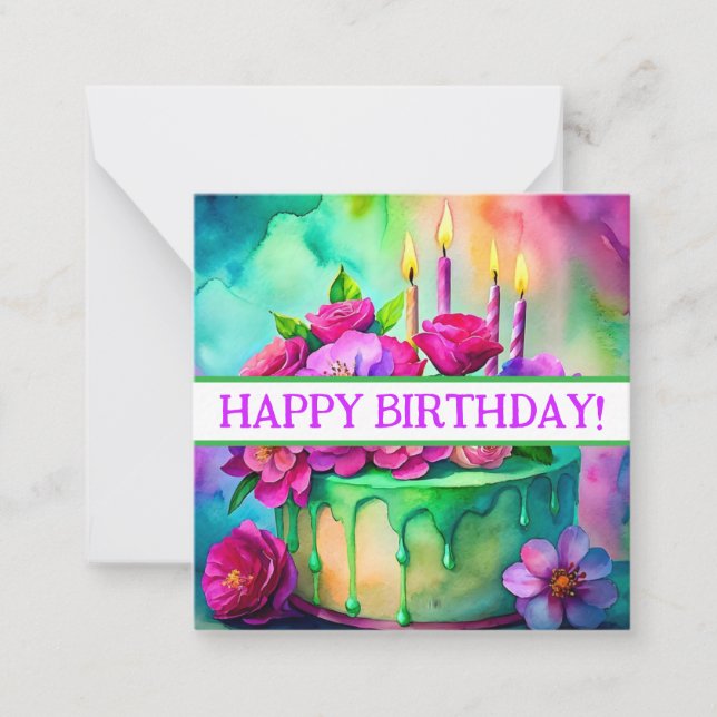 Joyeuses cartes d'anniversaire, mignonette, stock  (Devant)