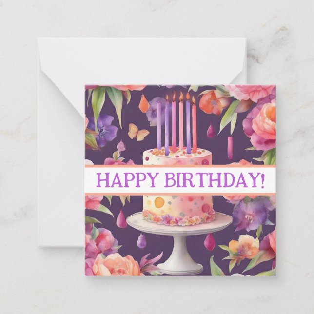 Joyeuses cartes d'anniversaire, mignonette, stock  (Devant)