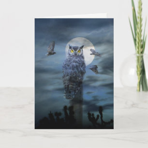 Joyeuses cartes de hibou d'Halloween