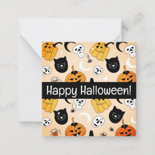 Joyeuses cartes d'halloween, mignonette, stock en