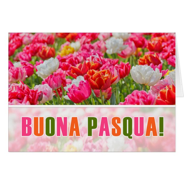 Joyeuses de Pâques ITALIENNES Paques Jardin Tulipe (Devant horizontal)