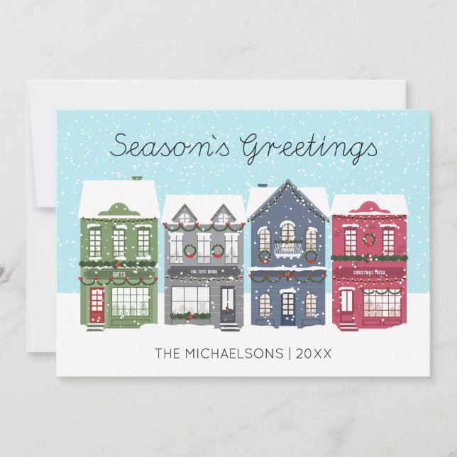 Joyeuses Fêtes à Noël Ville | Carte de vacances ph (Devant)