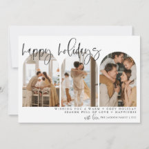 Joyeuses Fêtes Arc Moderne Photo Cartes de Noël