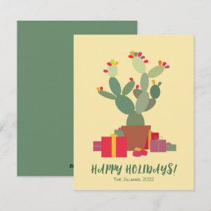 joyeuses fêtes cactus carte de fêtes de noël