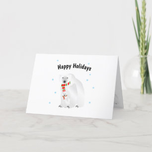 Joyeuses Fêtes Carte de vacances de l'ours polaire